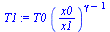 `:=`(T1, `*`(T0, `*`(`^`(`/`(`*`(x0), `*`(x1)), `+`(gamma, `-`(1))))))
