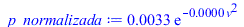 `+`(`*`(0.3261135192e-2, `*`(exp(`+`(`-`(`*`(0.8352711624e-5, `*`(`^`(v, 2)))))))))