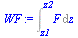 `:=`(WF, Int(F, z = z1 .. z2))