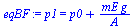 p1 = `+`(p0, `/`(`*`(mE, `*`(g)), `*`(A)))
