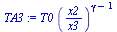 `*`(T0, `*`(`^`(`/`(`*`(x2), `*`(x3)), `+`(gamma, `-`(1)))))
