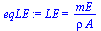 LE = `/`(`*`(mE), `*`(rho, `*`(A)))