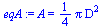 A = `+`(`*`(`/`(1, 4), `*`(Pi, `*`(`^`(D, 2)))))
