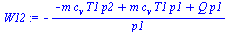 `:=`(W12, `+`(`-`(`/`(`*`(`+`(`-`(`*`(m, `*`(c[v], `*`(T1, `*`(p2))))), `*`(m, `*`(c[v], `*`(T1, `*`(p1)))), `*`(Q, `*`(p1)))), `*`(p1)))))