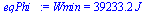 `:=`(eqPhi_, Wmin = `+`(`*`(39233.1564, `*`(J_))))