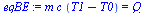 `:=`(eqBE, `*`(m, `*`(c, `*`(`+`(T1, `-`(T0))))) = Q)