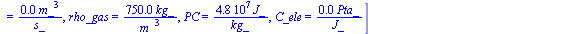 [mV = `+`(`*`(0.70e3, `*`(kg_))), V = `+`(`*`(.3, `*`(`^`(m_, 3)))), p1 = `+`(`*`(0.30e8, `*`(Pa_))), Vel = `+`(`/`(`*`(31., `*`(m_)), `*`(s_))), ti = `+`(`*`(0.98e4, `*`(s_))), A = `+`(`*`(2., `*`(`^...