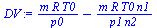 `:=`(DV, `+`(`/`(`*`(m, `*`(R, `*`(T0))), `*`(p0)), `-`(`/`(`*`(m, `*`(R, `*`(T0, `*`(n1)))), `*`(p1, `*`(n2))))))