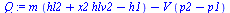 `:=`(Q, `+`(`*`(m, `*`(`+`(hl2, `*`(x2, `*`(hlv2)), `-`(h1)))), `-`(`*`(V, `*`(`+`(p2, `-`(p1)))))))