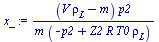 `:=`(x_, `/`(`*`(`+`(`*`(V, `*`(rho[L])), `-`(m)), `*`(p2)), `*`(m, `*`(`+`(`-`(p2), `*`(Z2, `*`(R, `*`(T0, `*`(rho[L])))))))))