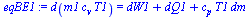 `:=`(eqBE1, d(`*`(m1, `*`(c[v], `*`(T1)))) = `+`(dW1, dQ1, `*`(c[p], `*`(T1, `*`(dm)))))