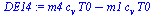 `:=`(DE14, `+`(`*`(m4, `*`(c[v], `*`(T0))), `-`(`*`(m1, `*`(c[v], `*`(T0))))))