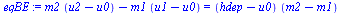 `:=`(eqBE, `+`(`*`(m2, `*`(`+`(u2, `-`(u0)))), `-`(`*`(m1, `*`(`+`(u1, `-`(u0)))))) = `*`(`+`(hdep, `-`(u0)), `*`(`+`(m2, `-`(m1)))))