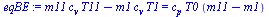 `:=`(eqBE, `+`(`*`(m11, `*`(c[v], `*`(T11))), `-`(`*`(m1, `*`(c[v], `*`(T1))))) = `*`(c[p], `*`(T0, `*`(`+`(m11, `-`(m1))))))