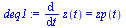 `:=`(deq1, diff(z(t), t) = zp(t))