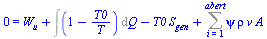 0 = `+`(W[u], Int(`+`(1, `-`(`/`(`*`(T0), `*`(T)))), Q), `-`(`*`(T0, `*`(S[gen]))), Sum(`*`(psi, `*`(rho, `*`(v, `*`(A)))), i = 1 .. abert))