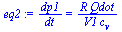 `/`(`*`(dp1), `*`(dt)) = `/`(`*`(R, `*`(Qdot)), `*`(V1, `*`(c[v])))