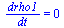 `/`(`*`(drho1), `*`(dt)) = 0
