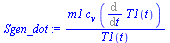`/`(`*`(m1, `*`(c[v], `*`(Diff(T1(t), t)))), `*`(T1(t)))