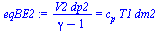 `/`(`*`(V2, `*`(dp2)), `*`(`+`(gamma, `-`(1)))) = `*`(c[p], `*`(T1, `*`(dm2)))