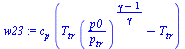 `*`(c[p], `*`(`+`(`*`(T[tr], `*`(`^`(`/`(`*`(p0), `*`(p[tr])), `/`(`*`(`+`(gamma, `-`(1))), `*`(gamma))))), `-`(T[tr]))))
