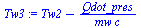 `+`(Tw2, `-`(`/`(`*`(Qdot_pres), `*`(mw, `*`(c)))))