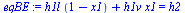 `+`(`*`(h1l, `*`(`+`(1, `-`(x1)))), `*`(h1v, `*`(x1))) = h2