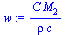 `:=`(w, `/`(`*`(C, `*`(M[2])), `*`(rho, `*`(c))))