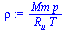`:=`(rho, `/`(`*`(Mm, `*`(p)), `*`(R[u], `*`(T))))