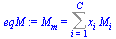 M[m] = Sum(`*`(x[i], `*`(M[i])), i = 1 .. C)