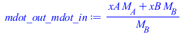 `/`(`*`(`+`(`*`(xA, `*`(M[A])), `*`(xB, `*`(M[B])))), `*`(M[B]))