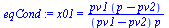 x01 = `/`(`*`(pv1, `*`(`+`(p, `-`(pv2)))), `*`(`+`(pv1, `-`(pv2)), `*`(p)))