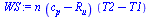 `*`(n, `*`(`+`(c[p], `-`(R[u])), `*`(`+`(T2, `-`(T1)))))