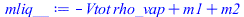 `+`(`-`(`*`(Vtot, `*`(rho_vap))), m1, m2)
