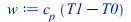 Typesetting:-mprintslash([w := `*`(c[p], `*`(`+`(T1, `-`(T0))))], [`*`(c[p], `*`(`+`(T1, `-`(T0))))])