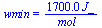 wmin = `+`(`/`(`*`(0.17e4, `*`(J_)), `*`(mol_)))