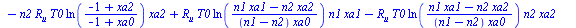`:=`(sol1, {xa3 = `/`(`*`(`+`(`*`(n1, `*`(xa1)), `-`(`*`(n2, `*`(xa2))))), `*`(`+`(n1, `-`(n2)))), n3 = `+`(n1, `-`(n2)), Phi = `+`(`*`(n2, `*`(R[u], `*`(T0, `*`(xa2, `*`(ln(`/`(`*`(xa2), `*`(xa0)))))...
