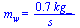 m[w] = `+`(`/`(`*`(.74, `*`(kg_)), `*`(s_)))