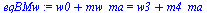 `+`(w0, mw_ma) = `+`(w3, m4_ma)