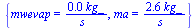 {mwevap = `+`(`/`(`*`(0.33e-1, `*`(kg_)), `*`(s_))), ma = `+`(`/`(`*`(2.6, `*`(kg_)), `*`(s_)))}