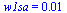 w1sa = 0.10e-1