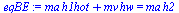 `+`(`*`(ma, `*`(h1hot)), `*`(mv, `*`(hw))) = `*`(ma, `*`(h2))