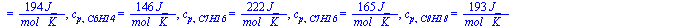 c[p, CuHvOwNxSy] = `+`(`/`(`*`(99, `*`(J_)), `*`(mol_, `*`(K_)))), c[p, O2] = `+`(`/`(`*`(34, `*`(J_)), `*`(mol_, `*`(K_)))), c[p, N2] = `+`(`/`(`*`(34, `*`(J_)), `*`(mol_, `*`(K_)))), c[p, CO2] = `+`...