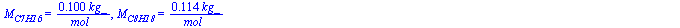 M[CuHvOwNxSy] = `+`(`/`(`*`(0.1e-2, `*`(`+`(`*`(12, `*`(u)), v, `*`(16, `*`(w)), `*`(14, `*`(x)), `*`(32, `*`(y))), `*`(kg_))), `*`(mol_))), M[O2] = `+`(`/`(`*`(0.32e-1, `*`(kg_)), `*`(mol_))), M[N2] ...