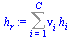 Sum(`*`(nu[i], `*`(h[i])), i = 1 .. C)
