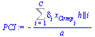 `+`(`-`(`/`(`*`(Sum(`*`(delta[i], `*`(x[Comp[i]], `*`(h || i))), i = 1 .. C)), `*`(a))))