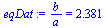 `/`(`*`(b), `*`(a)) = 2.381