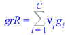 grR = Sum(`*`(nu[i], `*`(g[i])), i = 1 .. C)