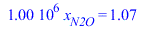 `+`(`*`(0.1e7, `*`(x[N2O]))) = 1.065237617