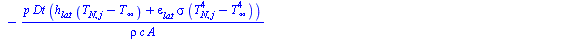`:=`(eq11_24_N_, T[N, `+`(j, 1)] = `+`(T[N, j], `*`(2, `*`(Fo, `*`(`+`(T[`+`(N, `-`(1)), j], `-`(T[N, j]))))), `/`(`*`(phi, `*`(Dt)), `*`(rho, `*`(c))), `-`(`/`(`*`(p, `*`(Dt, `*`(`+`(`*`(h[lat], `*`(...